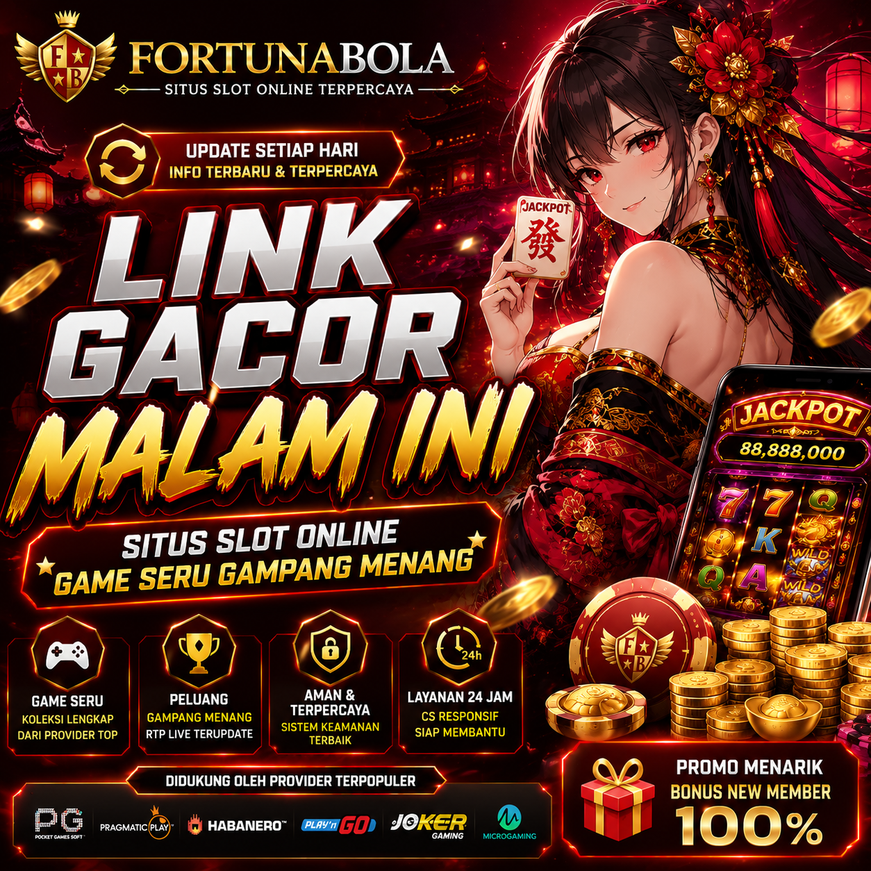 Fortunabola » Link Gacor Malam Ini, Situs Slot Online Game Seru Gampang Menang